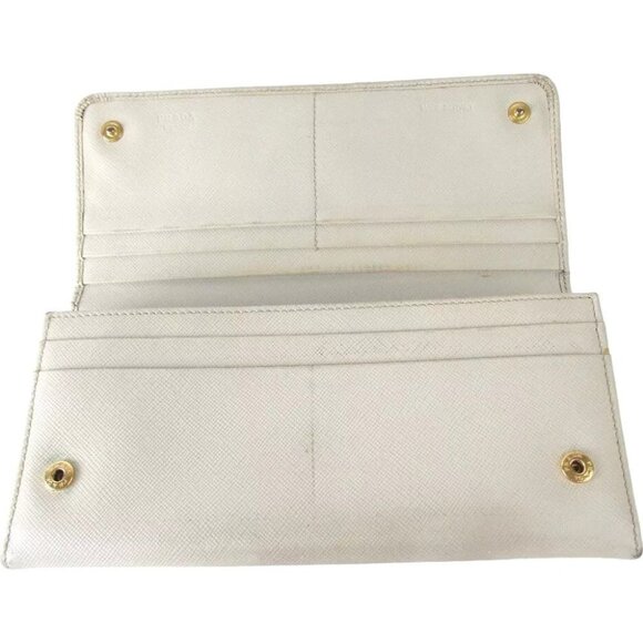 840136AM (C1) Prada Wallet Long Ivory Leather - Picture 6 of 12